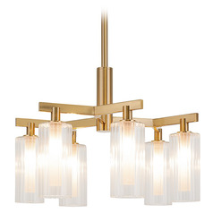 Matteo Lighting Kristof Aged Gold Brass LED Chandelier