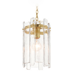 Maxim Lighting Warren Gold Leaf Mini-Pendant Light with Cylindrical Shade