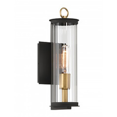 Minka Lavery Lru Cara Dark Matte Black & Painted Legacy Brass Outdoor Wall Light