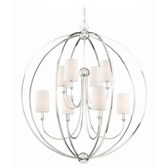 Crystorama Lighting Sylvan Polished Nickel Pendant Light with Cylindrical Shade