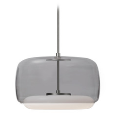 Kuzco Lighting Enkel Brushed Nickel LED Pendant Light with Drum Shade