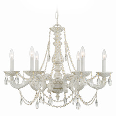 Crystorama Lighting Paris Market Antique White Crystal Chandelier