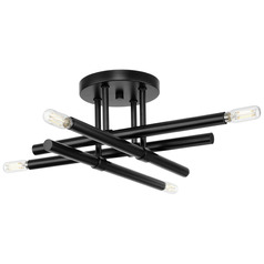 Progress Lighting Arya Matte Black Semi-Flushmount Light