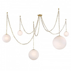 Minka Lavery Marbelle Legacy Brass Swag Light with Globe Shade