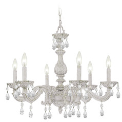 Crystorama Lighting Paris Market Antique White Crystal Chandelier