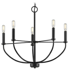 Progress Lighting Leyden Matte Black Chandelier