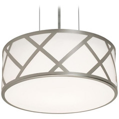 Afx Lighting Haven Satin Nickel Pendant Light with Drum Shade