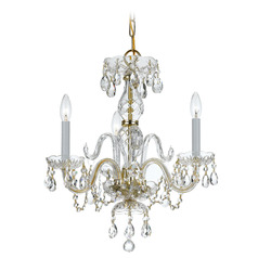 Crystorama Lighting Traditional Crystal Polished Brass Crystal Chandelier