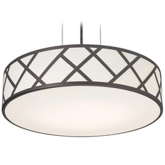 Afx Lighting Haven Black Pendant Light with Drum Shade