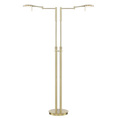 Arnsberg Dessau Turbo Satin Brass LED Swing Arm Lamp with Bowl / Dome Shade