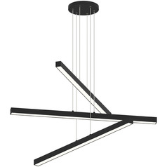 Matteo Lighting Presley Matte Black LED Multi-Light Pendant with Rectangle Shade