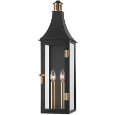 Troy Lighting Wes Patina Brass & Textured Black Outdoor Wall Light