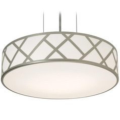 Afx Lighting Haven Satin Nickel Pendant Light with Drum Shade