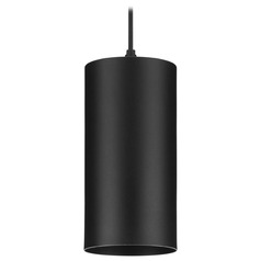 Progress Lighting 6in Cyl Rnds Matte Black LED Outdoor Hanging Light