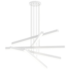 Matteo Lighting Presley Matte White LED Multi-Light Pendant with Rectangle Shade