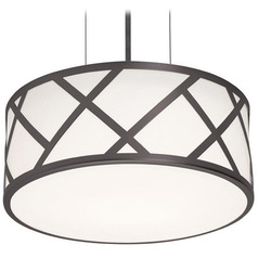 Afx Lighting Haven Black LED Pendant Light with Drum Shade