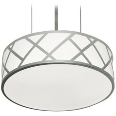 Afx Lighting Haven Satin Nickel LED Pendant Light with Drum Shade