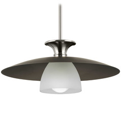 Progress Lighting Trimble Brushed Nickel & Graphite Pendant Light with Bowl / Dome Shade