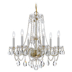 Crystorama Lighting Traditional Crystal Polished Brass Crystal Chandelier