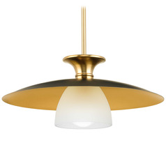 Progress Lighting Trimble Brushed Bronze & Matte Black Pendant Light with Bowl / Dome Shade