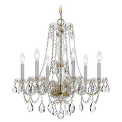 Crystorama Lighting Traditional Crystal Polished Brass Crystal Chandelier