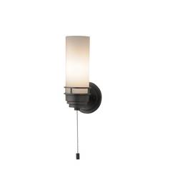 Design Classics Lighting Contemporary Single Light Sconce with Pull Chain Switch and Glass Shade