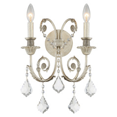 Crystorama Lighting Regis Olde Silver Sconce