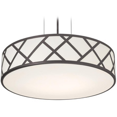 Afx Lighting Haven Black Pendant Light with Drum Shade