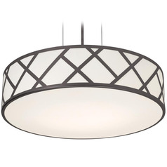 Afx Lighting Haven Black LED Pendant Light with Drum Shade