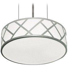 Afx Lighting Haven Satin Nickel LED Pendant Light with Drum Shade