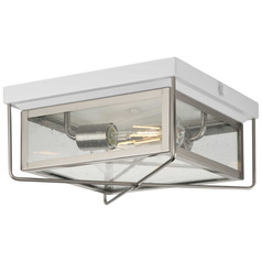 Progress Lighting Barlowe Stainless Steel & White Close To Ceiling Light