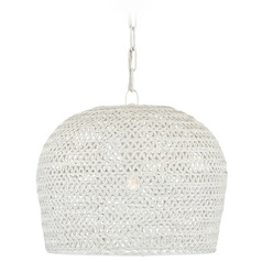 Currey and Company Piero White Pendant Light with Bowl / Dome Shade