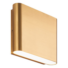 Matteo Lighting Beckett Aged Gold Brass LED Outdoor Wall Light