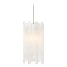 Currey and Company Escenia Silver Mini-Pendant Light with Cylindrical Shade