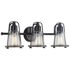 Progress Lighting Conway Matte Black Bathroom Light