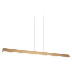 Matteo Lighting Isosceles Aged Gold Brass LED Island Light with Rectangle Shade