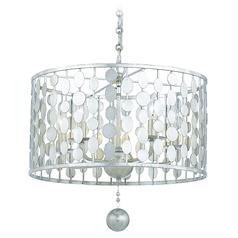 Crystorama Lighting Layla Antique Silver Mini-Chandelier