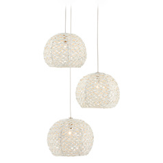Currey and Company Piero Silver Multi-Light Pendant with Bowl / Dome Shade