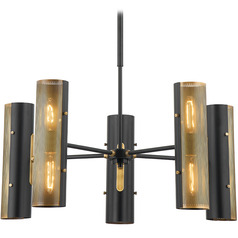 Troy Lighting Mikka Patina Brass & Soft Black LED Chandelier