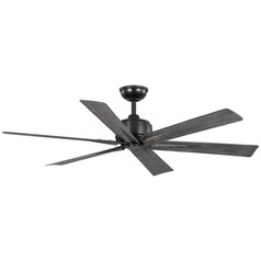 Progress Lighting Brazas Matte Black Ceiling Fan Without Light