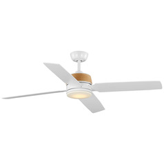 Progress Lighting Shaffer Ii Satin White & Organic Jute Rope LED Ceiling Fan with Light