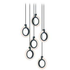 Afx Lighting Halo Black LED Multi-Light Pendant