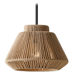 Justice Design Nido 12 Inch Natural Rope 1-Light Pendant