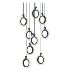 Afx Lighting Halo Black LED Multi-Light Pendant