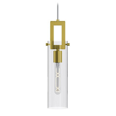 Afx Lighting Houston Light Antique Brass Mini-Pendant Light with Cylindrical Shade