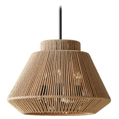 Justice Design Nido 18 Inch Natural Rope 3-Light Pendant