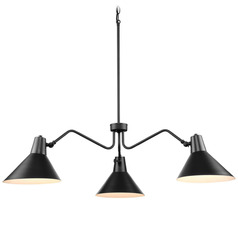 Progress Lighting Trimble Matte Black & White Chandelier