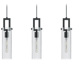 Afx Lighting Houston Black Multi-Light Pendant with Cylindrical Shade