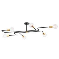 Mitzi Avery Large Aged Brass Black Vanity Light
