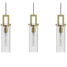 Afx Lighting Houston Light Antique Brass Multi-Light Pendant with Cylindrical Shade